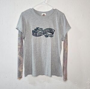 Harley-Davidson Gray Graphic Tee With Tattoo Sleeves